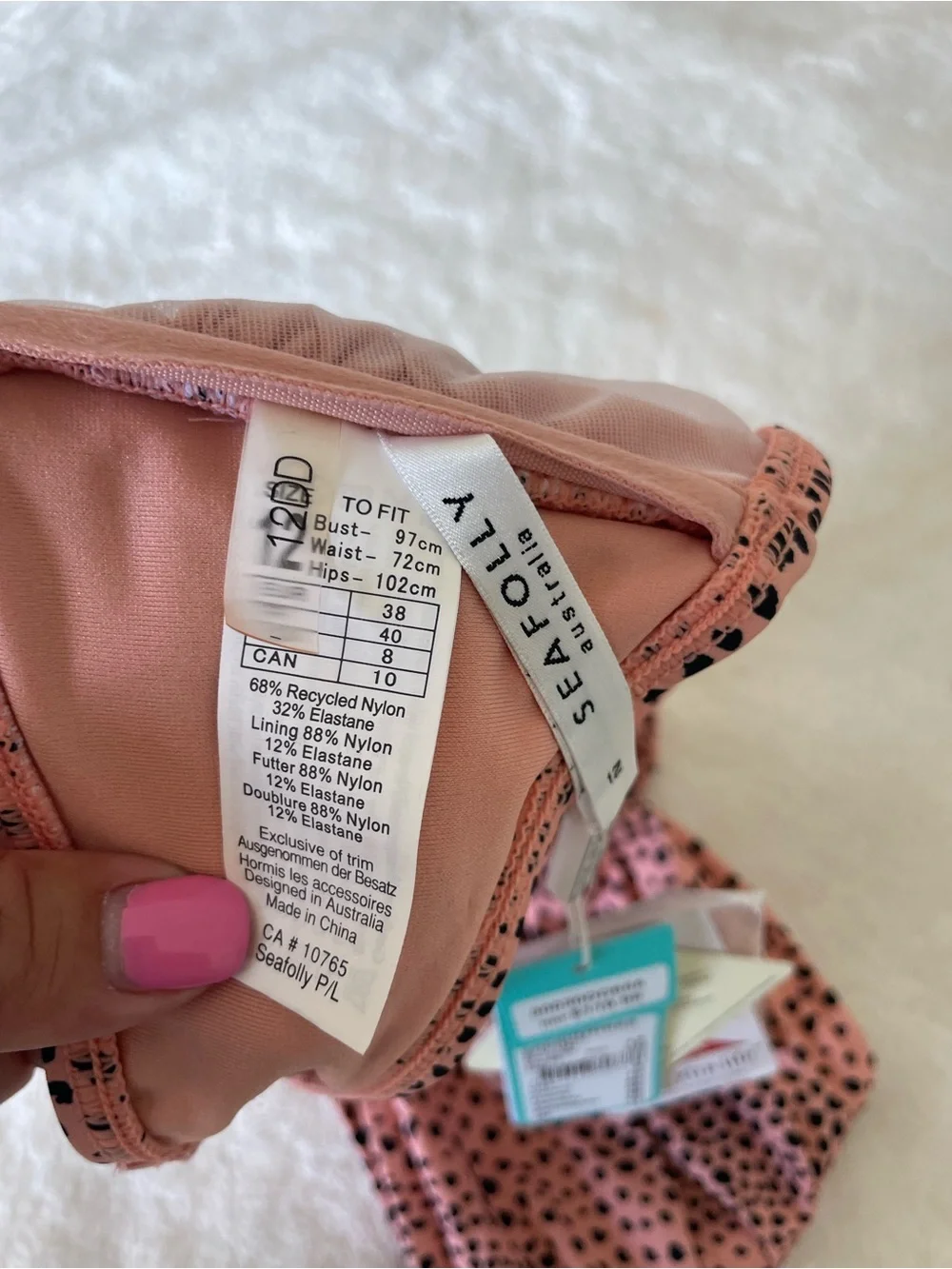Seafolly Safari Spot in Rose Sands Bandeau Bikini Top
